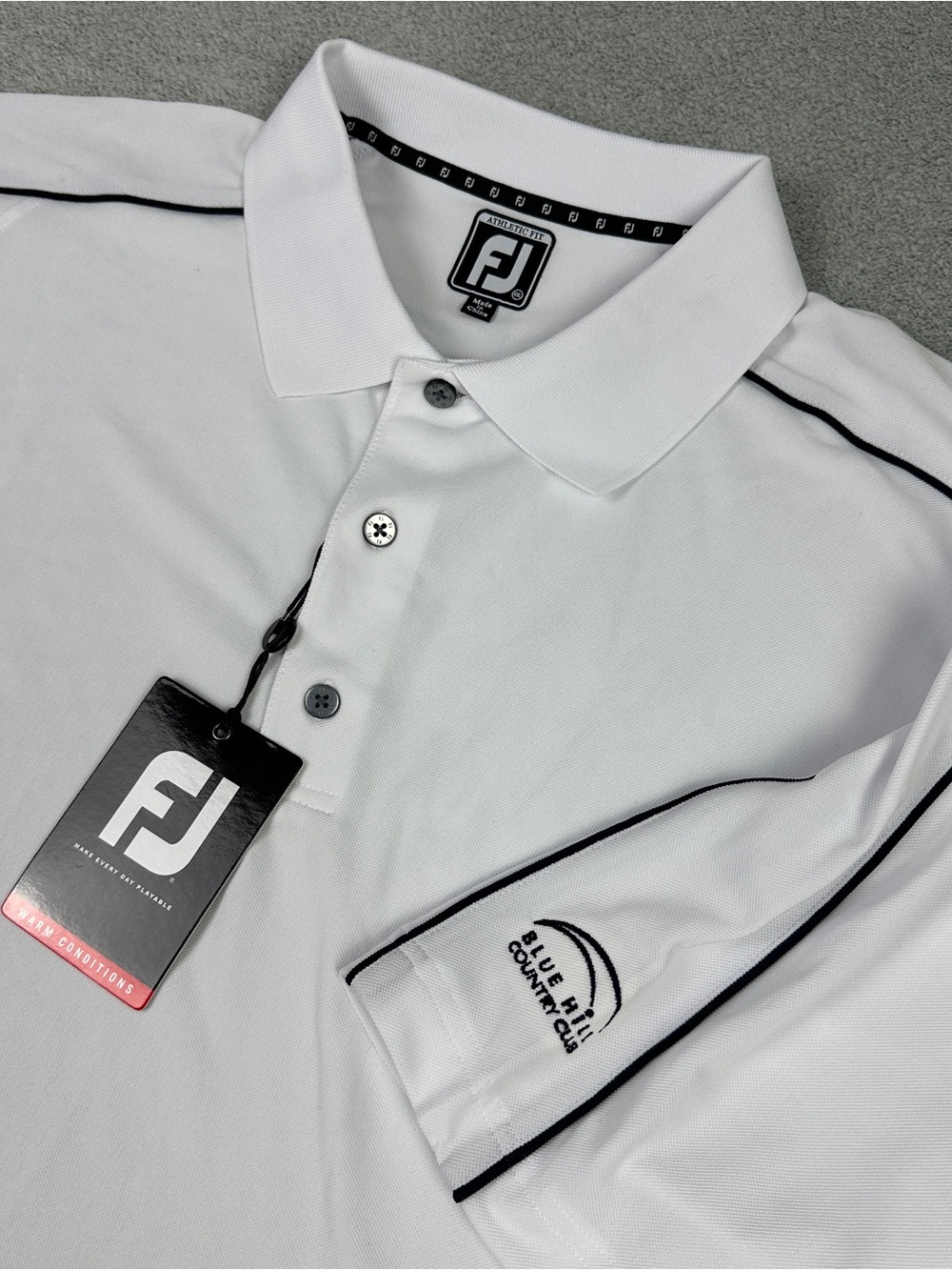 Footjoy Golf Polo Shirt Mens 2XL White Performance ProDry Stretch Club Logo NEW